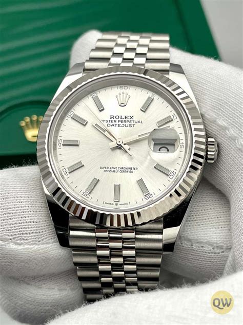 rolex silvee|Rolex datejust 41 silver.